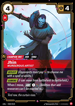 Jhin, Murderous Artist (V.1 - Rare) - Unleashed