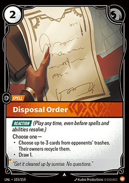 Disposal Order - Unleashed