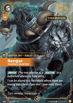 Rengar, Trophy Hunter (V.2 - Epic) - Unleashed: Promos