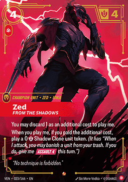 Zed, From the Shadows (V.1 - Epic) - Vendetta