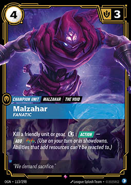Malzahar, Fanatic - Origins