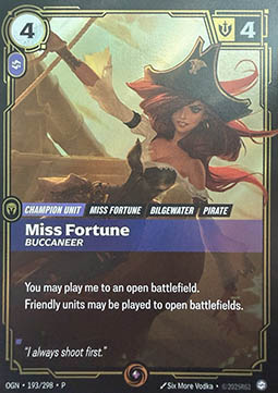 Miss Fortune, Buccaneer - Origins: Promos