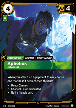 Aphelios, Exalted (V.1 - Rare) - Spiritforged